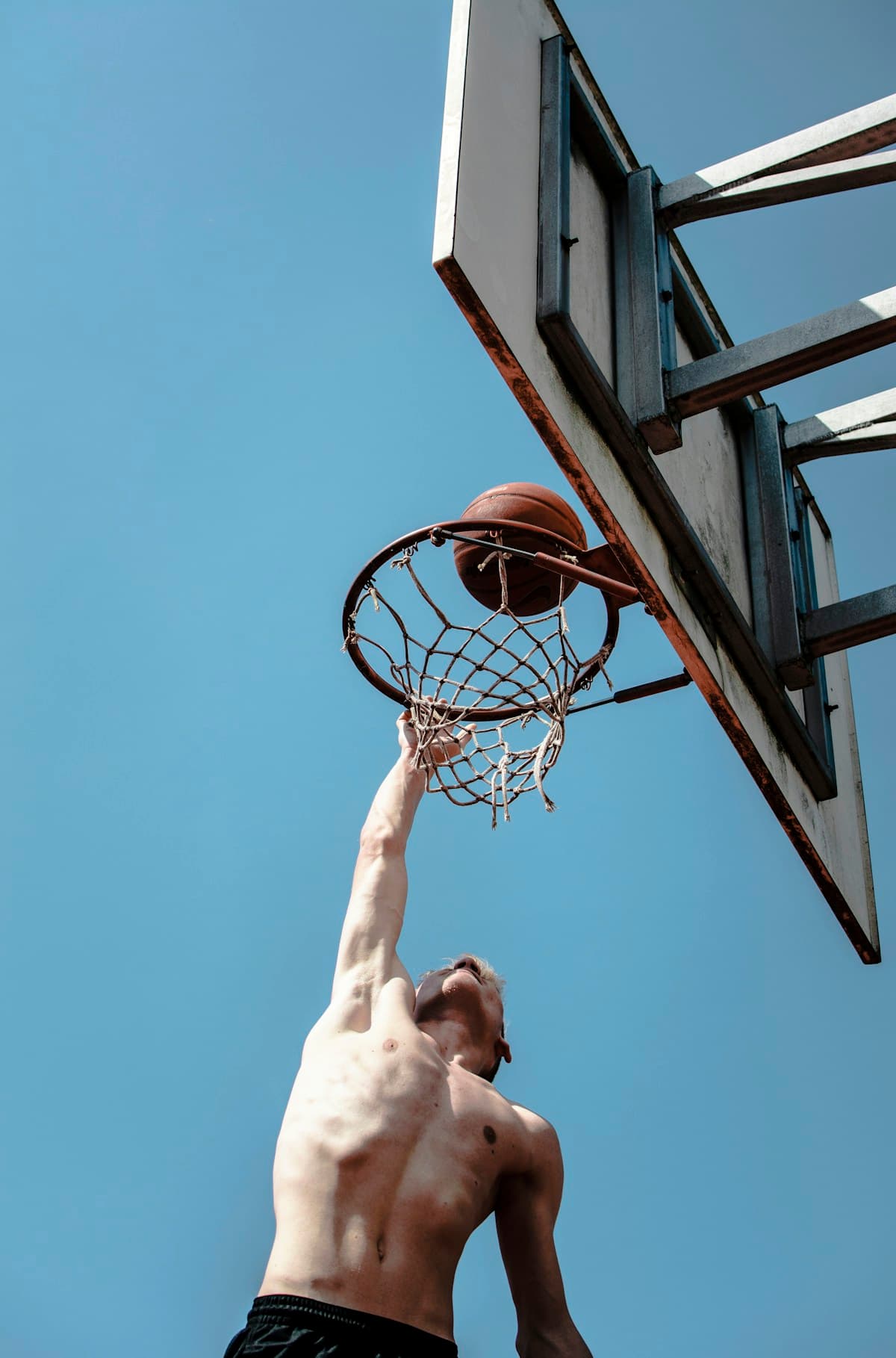 Basketball action at a tournament
